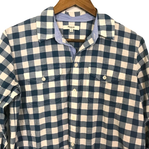 Madewell Blue and White Checkered Blouse - Picture 3 of 10